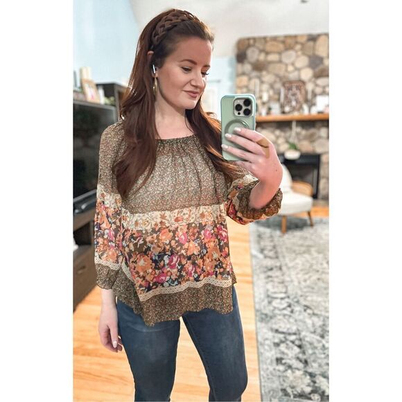 Anthropologie FEI 100%โsilkโbohoโtop - Picture 6 of 13